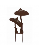 Silhouette déco jardin champignons 30.48x0.8x71