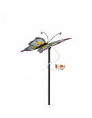 Tuteur papillon rose 28x27x120cm