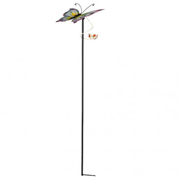 Tuteur papillon rose 28x27x120cm