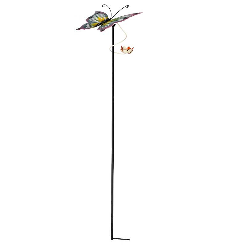 Tuteur papillon rose 28x27x120cm