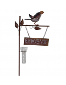 Pluviomètre oiseau "BIENVENUE" 36x15x136cm