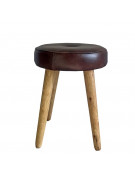 Tabouret d'appoint en cuir 33x33x43cm