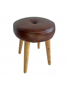 Tabouret d'appoint en cuir 33x33x43cm