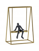 Statuette homme sur balançoire 26x15x37cm