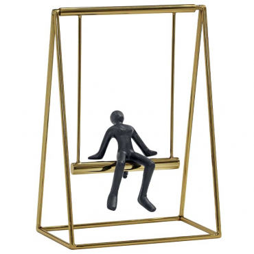 Statuette homme sur balançoire 26x15x37cm