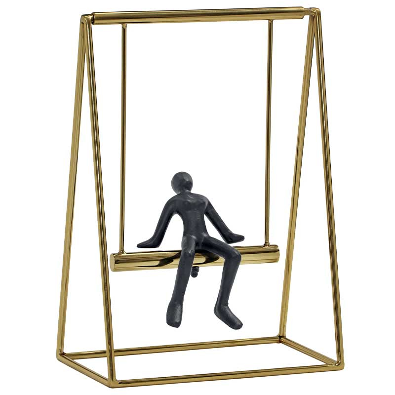 Statuette homme sur balançoire 26x15x37cm