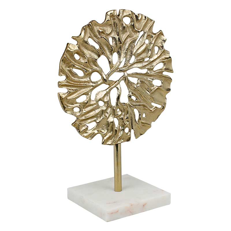Décoration doré socle marbre 31x18x43cm