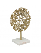 Décoration doré socle marbre 31x18x43cm