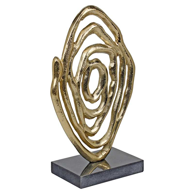 Objet déco avec socle en marbre noir 20x10x35cm