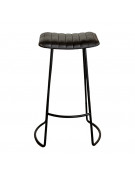 Tabouret en cuir avec pieds en fer 50x43x76cm