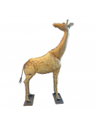 Couple statut girafe fer plein 17x46x190cm
