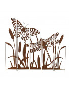 Silhouettes déco jardin papillon libellule 138x1x135cm