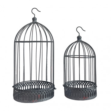 Set de 2 cages en fer à suspendre