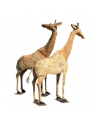 Couple statut girafe fer plein 17x46x190cm
