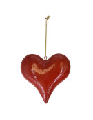 Suspension déco cœur rouge 25x7x25cm