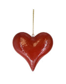 Suspension déco grand cœur rouge 30x8x30cm
