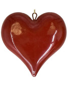 Suspension déco cœur rouge 16x5x16cm