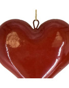 Suspension déco cœur rouge 16x5x16cm