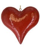 Suspension déco cœur rouge 25x7x25cm