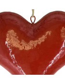 Suspension déco cœur rouge 25x7x25cm