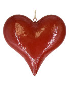 Suspension déco grand cœur rouge 30x8x30cm
