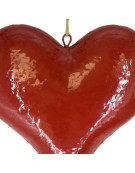 Suspension déco grand cœur rouge 30x8x30cm