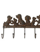 Patères chiens fonte 22x3x12cm