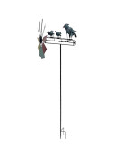 Moulin multicolore oiseaux fer 22x17x66cm