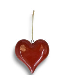 Suspension déco cœur rouge 16x5x16cm