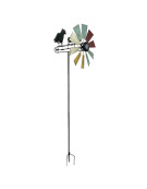Moulin multicolore oiseaux fer 22x17x66cm