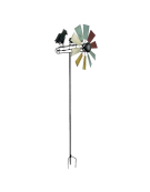 Moulin multicolore oiseaux fer 22x17x66cm