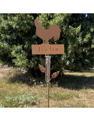 Pluviométre coq à planter 22x6x110cm