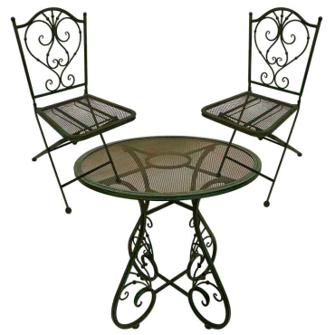 Ensemble table et 2 chaises en fer 70x70x71cm