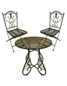 Ensemble table et 2 chaises en fer 70x70x71cm