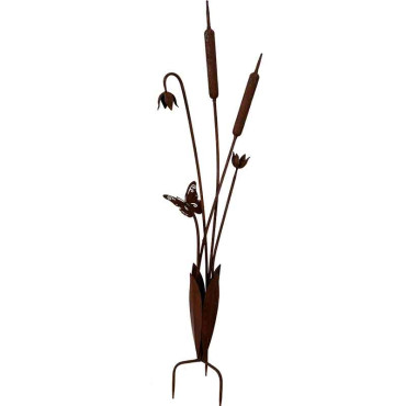 Tuteur jardin roseaux fer 16x25x102cm
