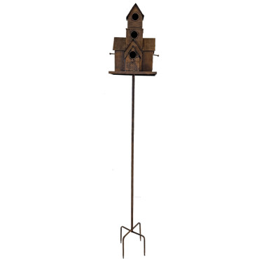 Nichoir oiseaux maison à planter 28x20x166cm