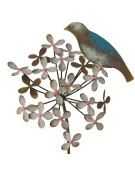 Tuteur fleur oiseau 35x14x101cm