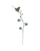 Tuteur déco oiseau fleur 38x4x101cm