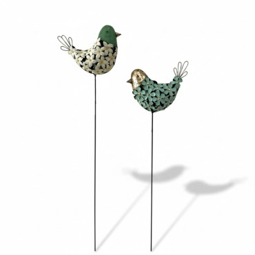 Set 2 tuteurs oiseaux 25x9x110cm