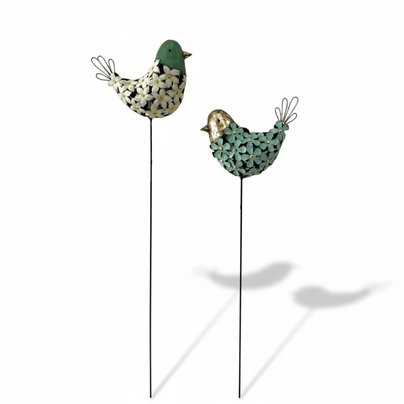 Set 2 tuteurs oiseaux 25x9x110cm
