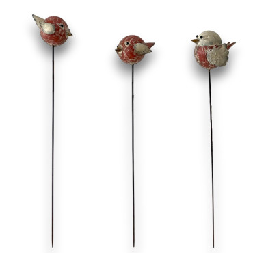 Ensemble 3 tuteurs oiseaux 23x15x110cm