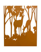 Treillage forêt enchantée couple chevreuils 60x10x140cm