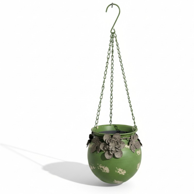 Cache pot rustique à suspendre 18x17x15cm