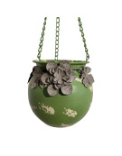 Cache pot rustique à suspendre 18x17x15cm