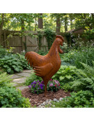Statuette coq fer 14x7x21cm