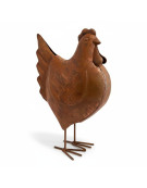 Statuette poule fer 14x7x20cm