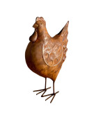 Statuette poule fer 14x7x20cm