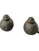 Ensemble 2 oiseaux en fonte 6x6x7cm