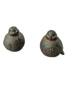 Ensemble 2 oiseaux en fonte 6x6x7cm