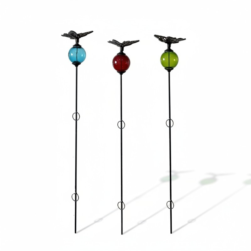 Ensemble 3 tuteurs boule papillon 8x135cm